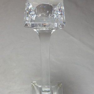 Tiffany & Co. Single Light Tapered Column Crystal Candle Holder Candlestick 10"